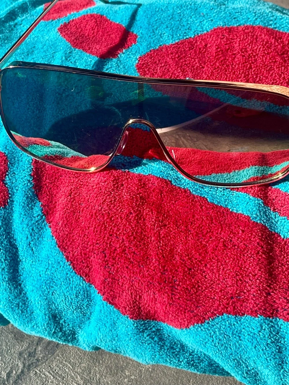 ☀️Rose Gold Oversized Shield Mirror 🪞Sunglasses | UV400 | Worn Once